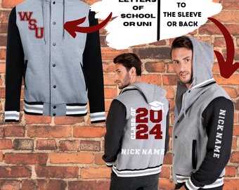 Custom Varsity Jacket gift School Leaver class end of year Gift Personalised Senior Class Varsity Jacket Grad Gift bomber Jacket High School