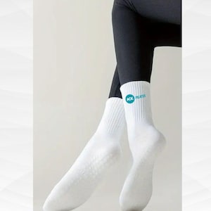 Custom embroidered Grip sock Yoga Pilates Sock text Non slip personalised yoga socks Reformer  grip sock Pilates studio exercise sock
