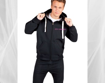 Personalised Embroidered Roman numeral Date Sweater for Wedding Anniversary Zip Hoodie Anniversary gift matching couple gift for bf gf gift