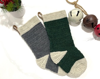 CROCHET STOCKING - Farmhouse Christmas Stocking - Crochet Stocking Pattern - Crochet Christmas Stocking - PDF Download - Crochet Pattern