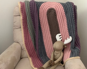 RAINBOW BLANKET - Crochet Blanket PDF Pattern - Child's Blanket - Baby Shower Gift - Car Seat Blanket - Stroller Blanket - Photo Prop
