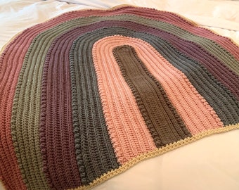 Rainbow Blanket Crochet Pattern: Easy Acrylic Blanket (PDF Download)