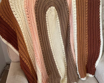 Crochet Rainbow Baby Blanket: Handmade Acrylic Nursery Decor