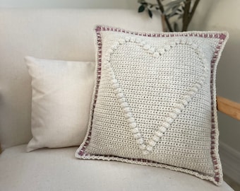 CROCHET PILLOW - Crochet Pattern - Heart Pillow - Valentine Pillow - Sweetheart Pillow Pattern - PDF Pattern - Easy Crochet Pattern