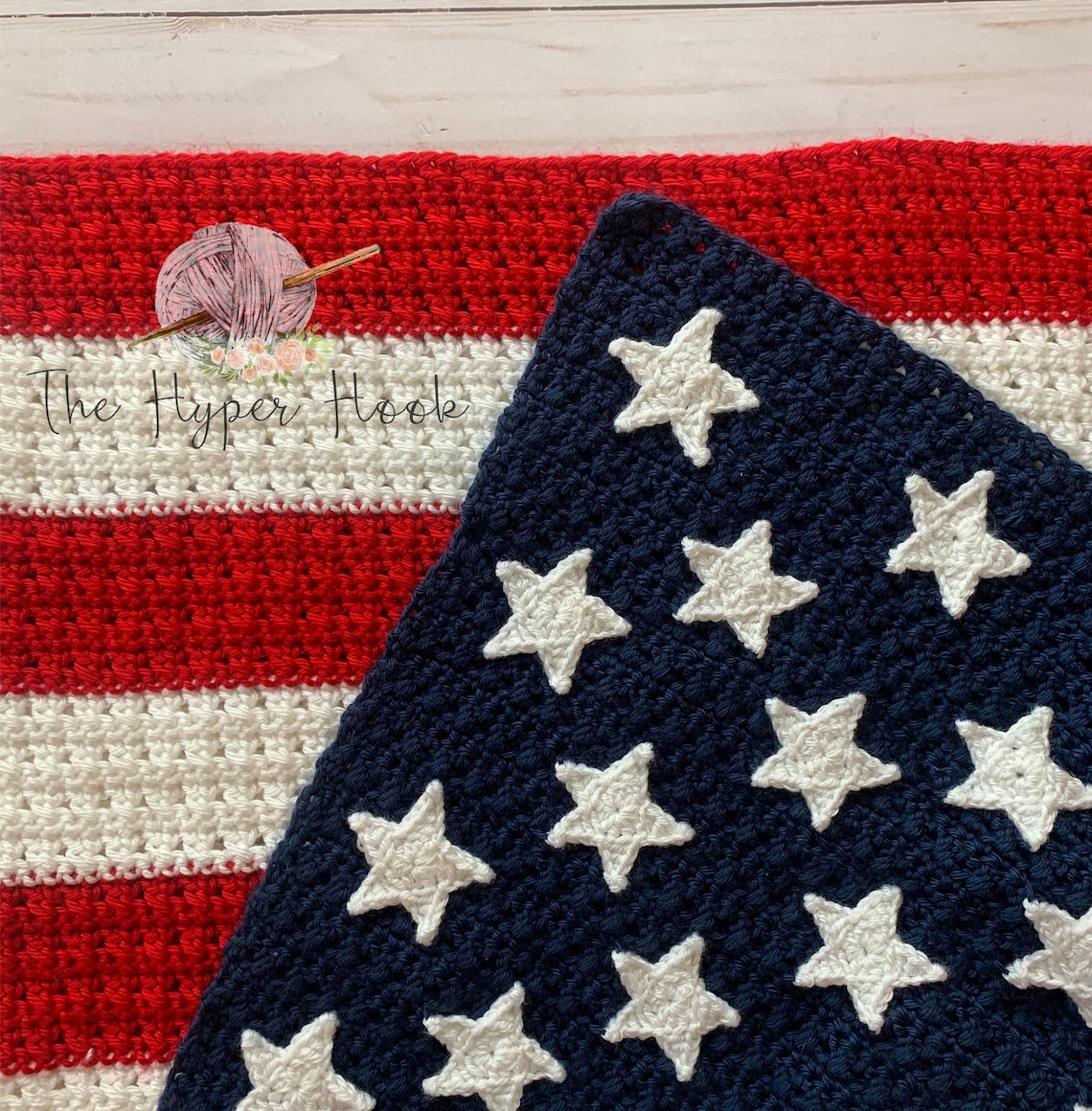 AMERICAN FLAG BLANKET Crochet Blanket Pattern Crochet Etsy