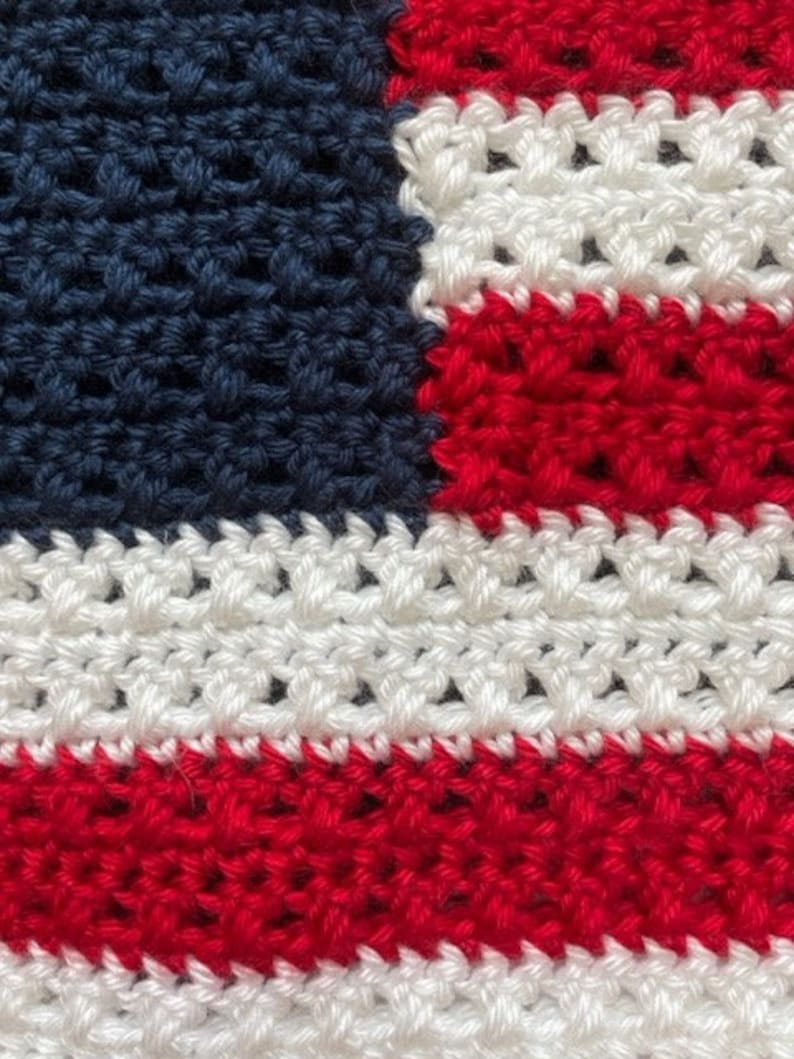 AMERICAN FLAG PILLOW Crochet Pillow Pattern Crochet Pattern Pdf Pattern American Flag Pillow Home Decor Pillow Flag image 3