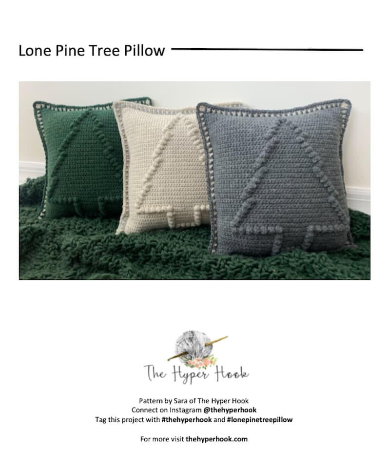 CROCHET PILLOW Crochet Pattern Tree Pillow Christmas Pillow Christmas Tree Pillow Lone Pine Tree Pillow Pattern PDF Pattern image 4