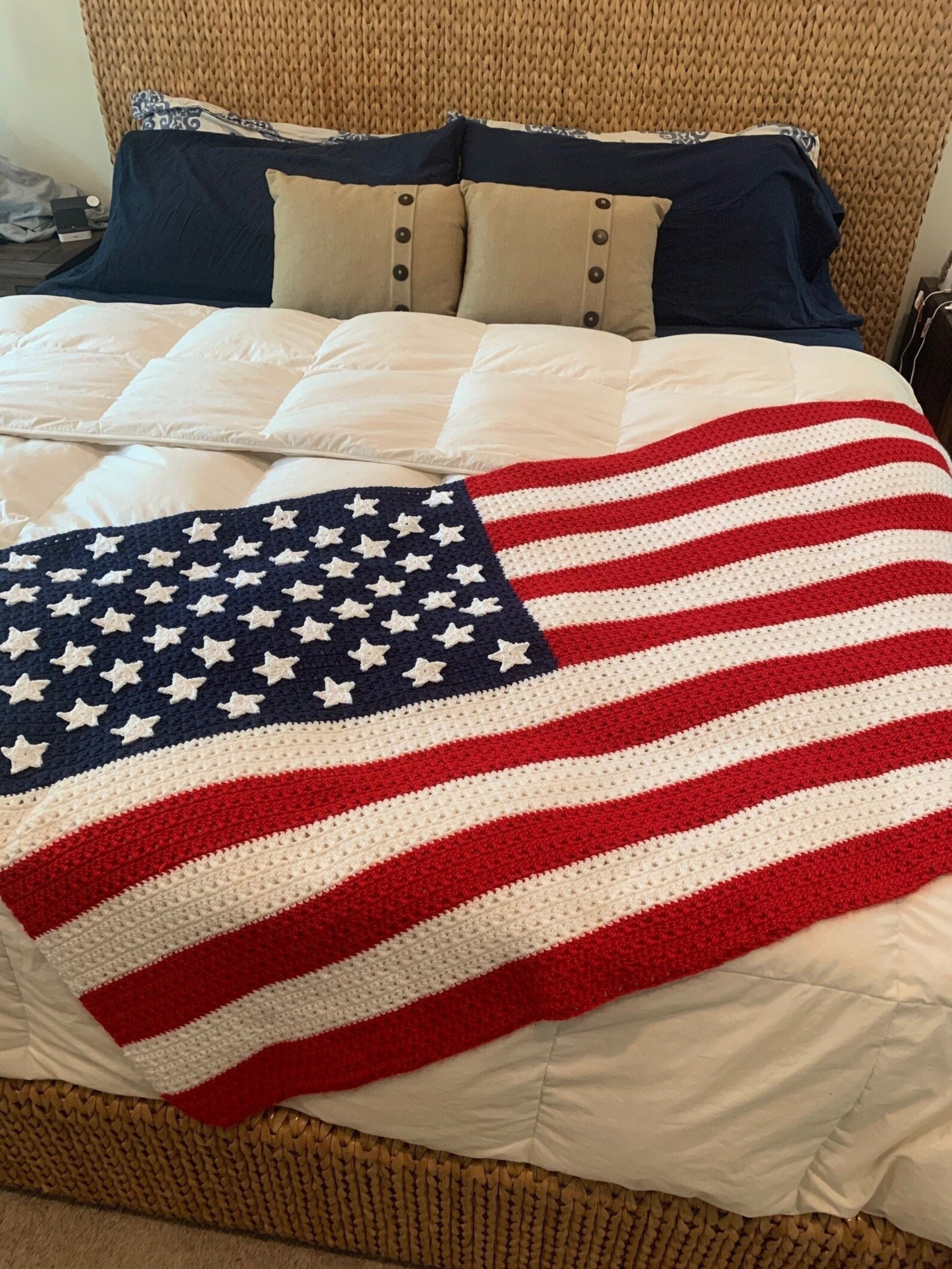 AMERICAN FLAG BLANKET Crochet Blanket Pattern Crochet Etsy