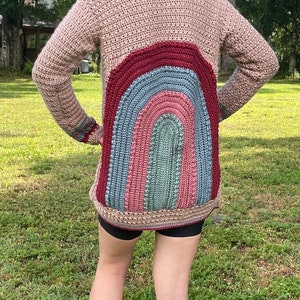 RAINBOW CARDIGAN Crochet Pattern - Crochet Cardigan PDF Pattern - Rainbow Sweater - Rainbow Cardigan - Rainbow Crochet Pattern - Pdf Crochet