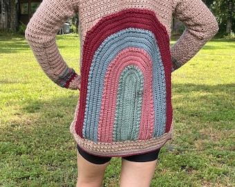 Rainbow Cardigan Crochet Pattern: Piper Design, US Terms (PDF Pattern)