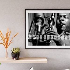 John Coltrane mounted print, Jazz poster, Jazz musician, John Coltrane poster, Wall art, Pop culture
