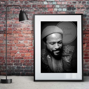 Marvin Gaye montierter Druck, Marvin Gaye Plakat, Popkultur, Musiklegenden