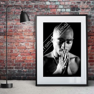 Tupac print, Tupac mounted print, vintage art, Tupac poster,Hip Hop wall art,Pop culture,Tupac Shakur,Musicians,Rappers,2Pac & Biggie
