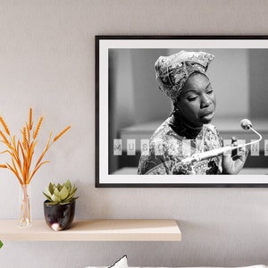 Nina Simone mounted print, Jazz singers, Nina Simone poster art, Pop culture,Musician