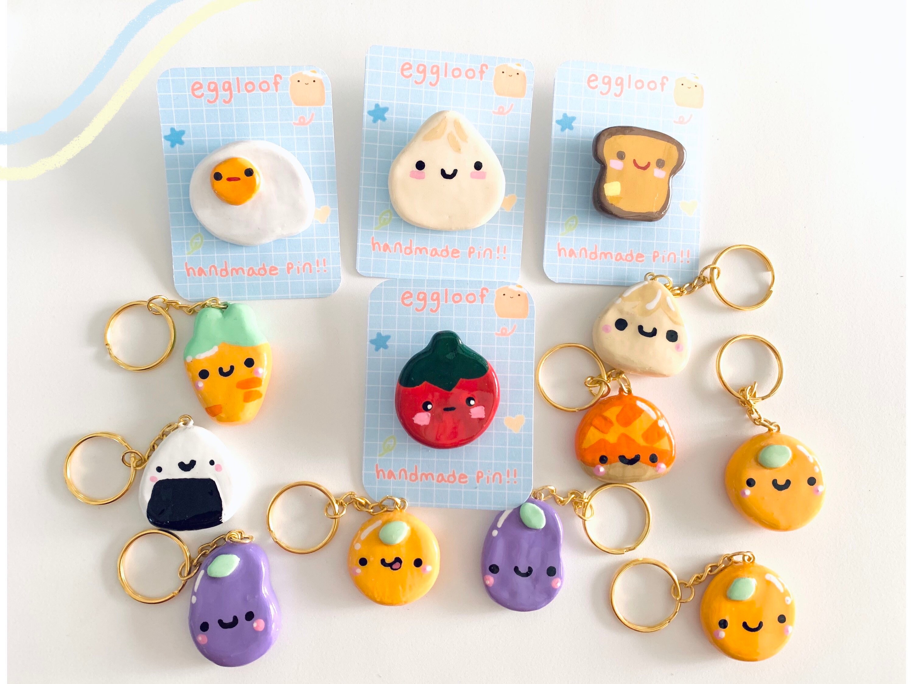 Clay pins polymer clay pins handmade pins cute pins food Etsy