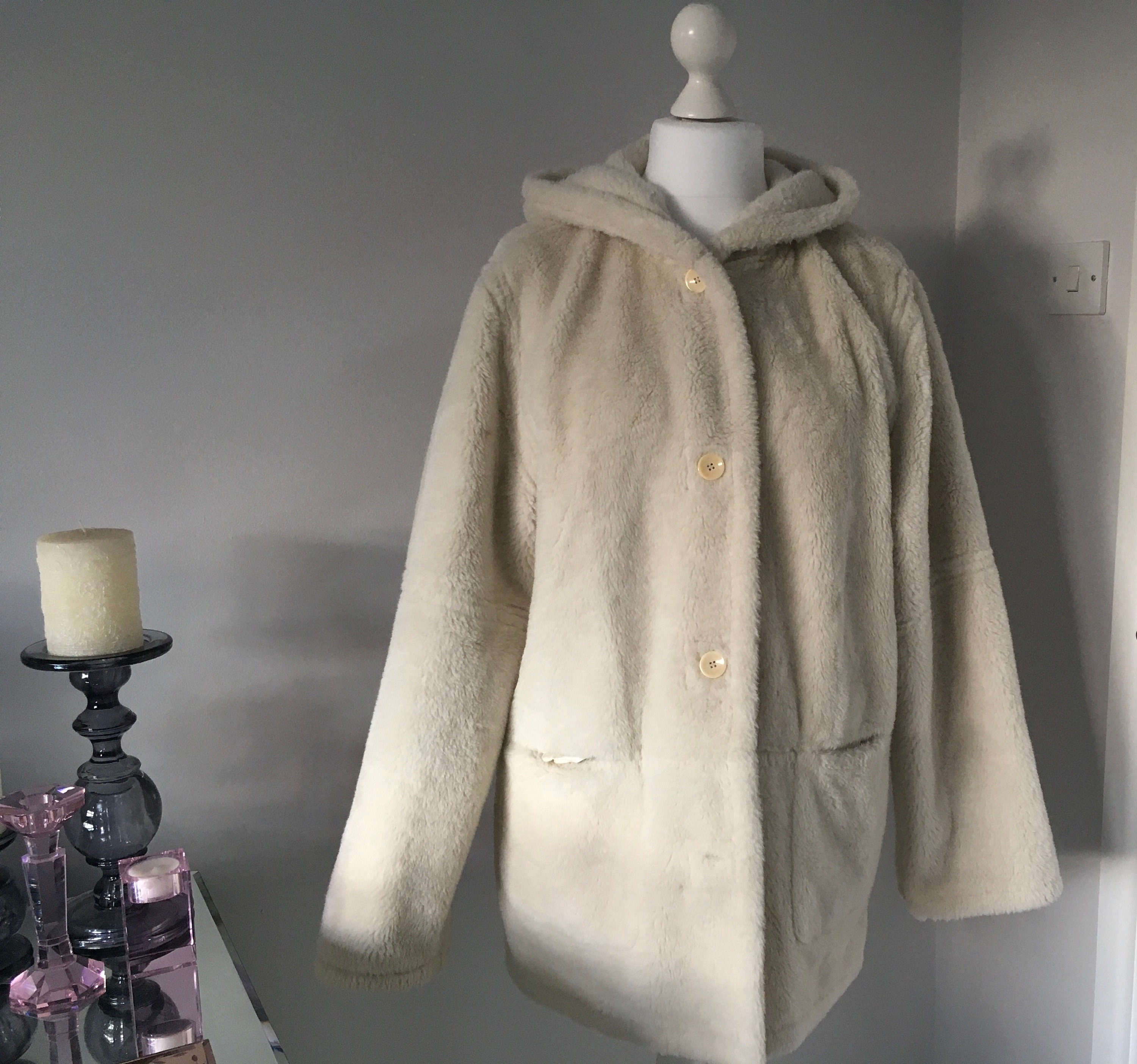 Gil Bret Vintage Faux Fur Coat With Hood Reversible Size 12 - Etsy UK