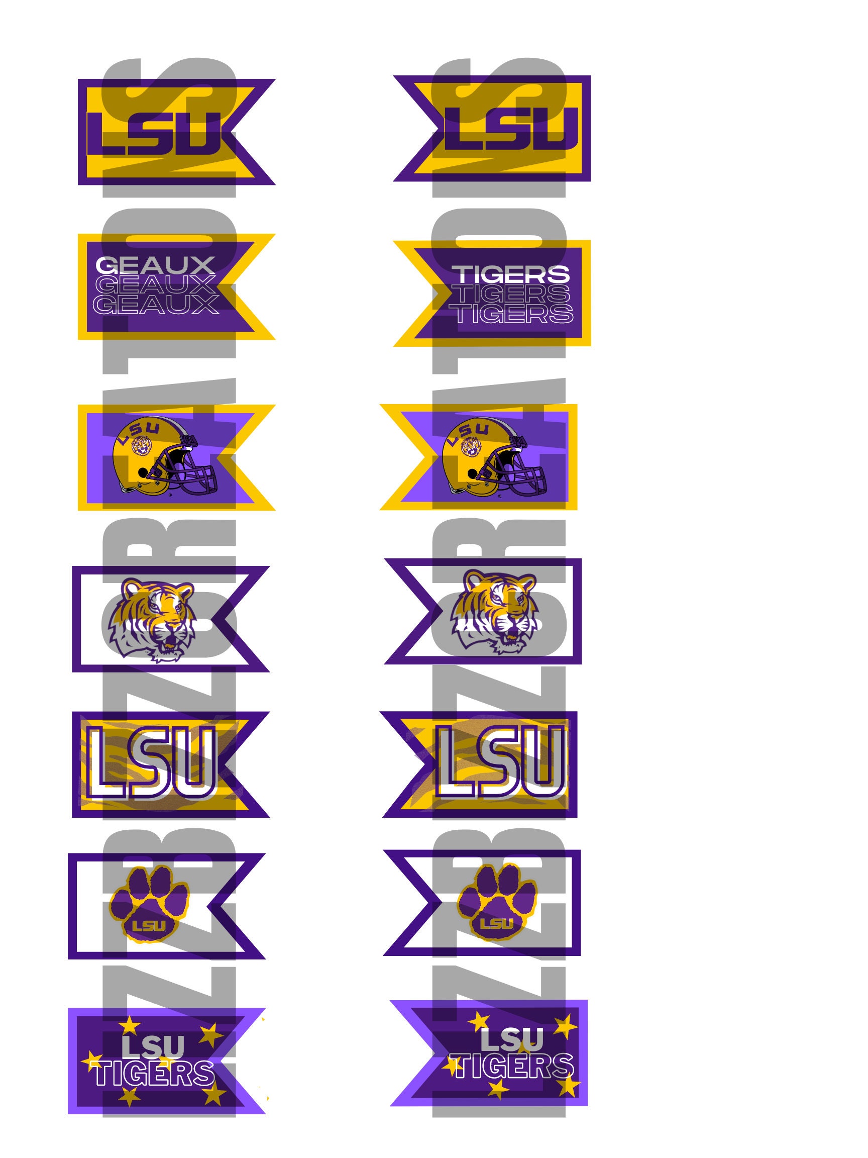 LSU Cupcake Flag/topper louisiana State University Etsy