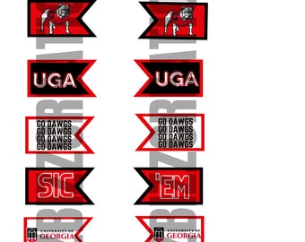 University of Georgia Cupcake Flags Print