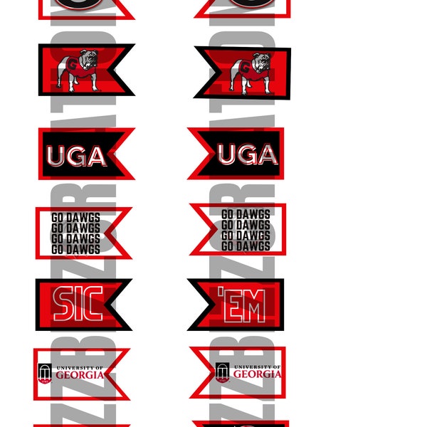 University of Georgia Cupcake Flags Print