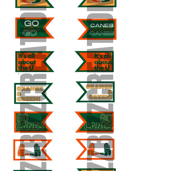 University of Miami Cupcake Flag/Topper