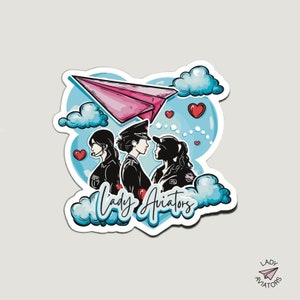 Lady Aviators Heart Sticker