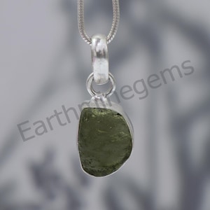 Moldavite Rough Pendant, Tektite Pendant, Meteorite Pendant, Certified Czech Republic Moldavite Stone, High Vibration Healing Jewelry