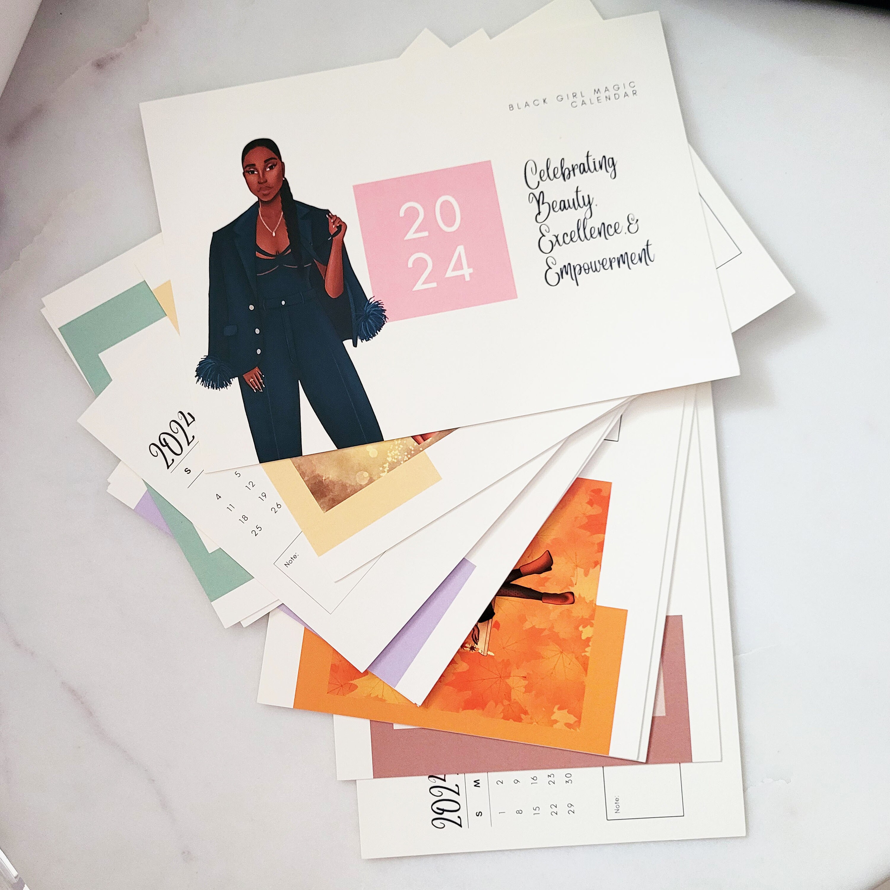 2024 Black Girl Magic Calendar Diverse & Fabulous Extra Heavy Cardstock