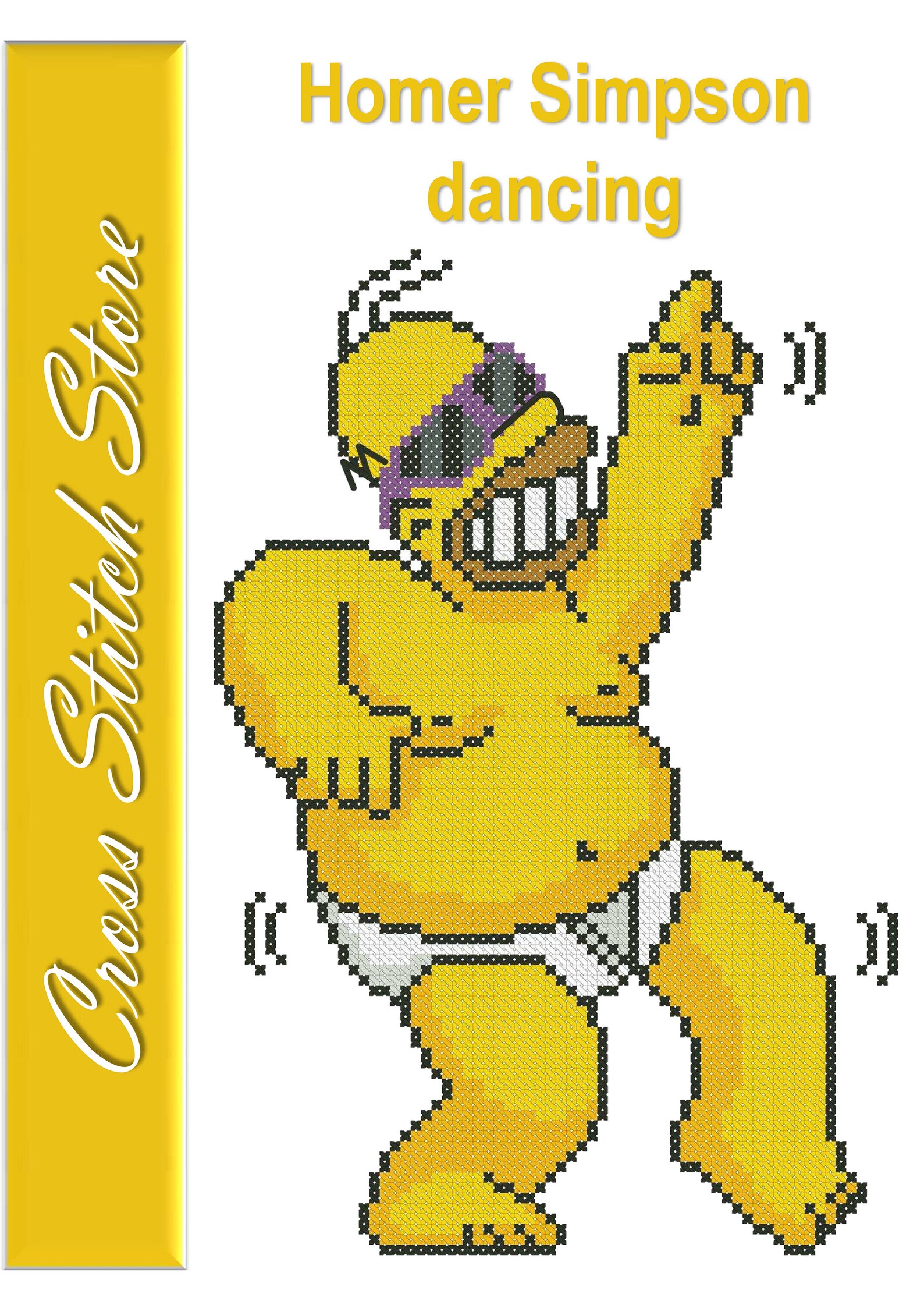 Homer Simpson Homer Simpson dancing cross stitch pattern