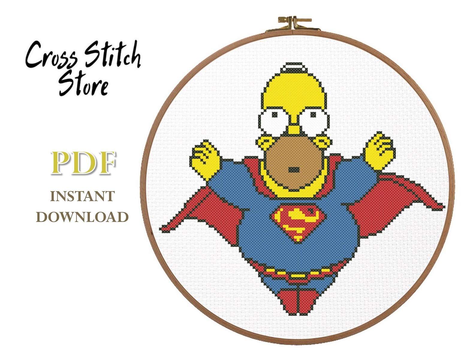 Homer Simpson Cross stitch pattern Simpson cross stitch Etsy