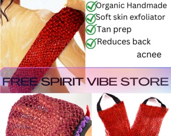 Organic Handmade soap bath Exfoliating Glove and back strap