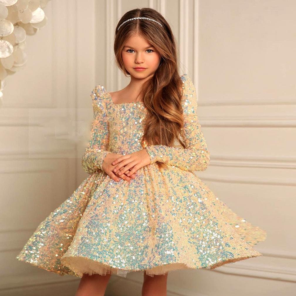 Gold Princess Baby Toddler Big Girl Elegant Ball Party Christmas