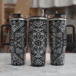 40oz Tumbler Wrap, Western Pattern Tumbler Laser Design, Tumbler Laser Engraved Svg, Tumbler Designs