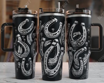 40oz Tumbler Wrap, Horseshoe Tumbler Laser Design, Tumbler Laser Engraved Svg, Tumbler Designs