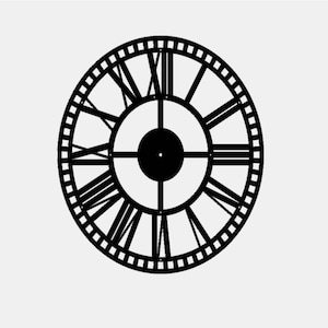 Roman Numeral Wall Clock digital lasercut .dxf .svg file