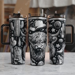 40oz Tumbler Wrap, Western Tumbler Laser Design, Tumbler Laser Engraved Svg, Tumbler Designs
