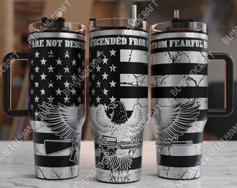 Envoltura de vaso de 40 oz, Patriótico, No somos descendientes, Diseño láser de vaso, Svg grabado con láser de vaso, Diseños de vaso