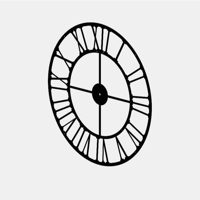 Roman Numeral Wall Clock Digital Lasercut .dxf .svg File Etsy
