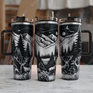 40oz Tumbler Wrap, Hunting Tumbler Laser Design, Tumbler Laser Engraved Svg, Tumbler Designs
