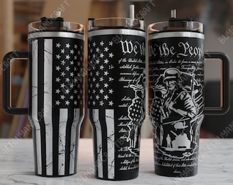 Envoltura de vaso de 40 oz, Patriótico, Nosotros, la gente, Diseño láser de vaso, Svg grabado con láser de vaso, Diseños de vaso