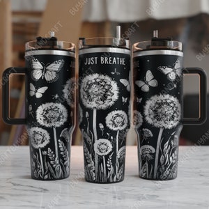 40oz Tumbler Wrap, Just Breathe Svg , Tumbler Laser Design, Tumbler Laser Engraved Svg, Tumbler Designs