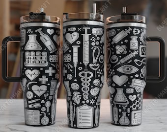 40oz Tumbler Wrap, Nurse Tumbler Laser Design, Tumbler Laser Engraved Svg, Tumbler Designs