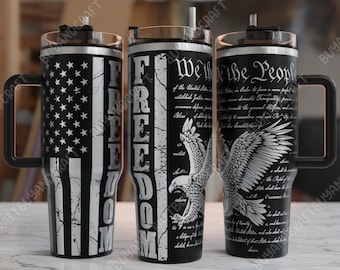 40oz Tumbler Wrap, Patriotic, We The People, Tumbler Laser Design, Tumbler Laser Engraved Svg, Tumbler Designs