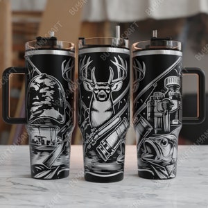 40oz Tumbler Wrap, Hunting Tumbler Laser Design, Tumbler Laser Engraved Svg, Tumbler Designs