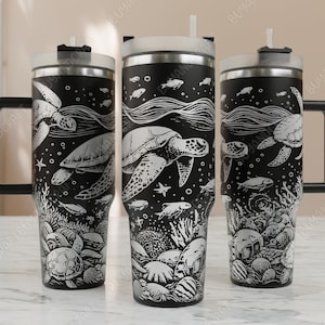 40oz Tumbler Wrap, Ocean Tumbler Laser Design, Turtles Tumbler Design, Tumbler Wrap Designs, Laser Tumbler Svg