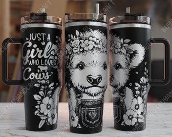 40oz Tumbler Wrap, Highland koe Tumbler Laser Design, Tumbler Laser gegraveerd Svg, Tumbler Designs
