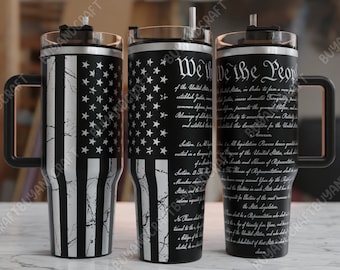 Envoltura de vaso de 40 oz, Patriótico, Nosotros, la gente, Diseño láser de vaso, Svg grabado con láser de vaso