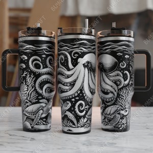 40oz Tumbler Wrap, Oceans Tumbler Laser Design, Tumbler Laser Engraved Svg, Tumbler Designs
