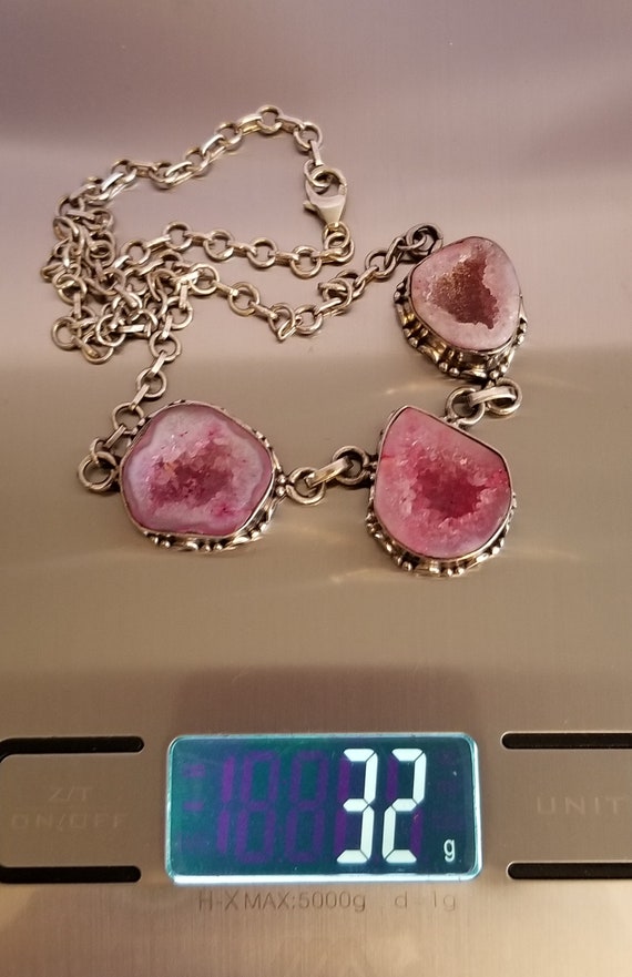 Pretty In Pink Geode Necklace - image 5