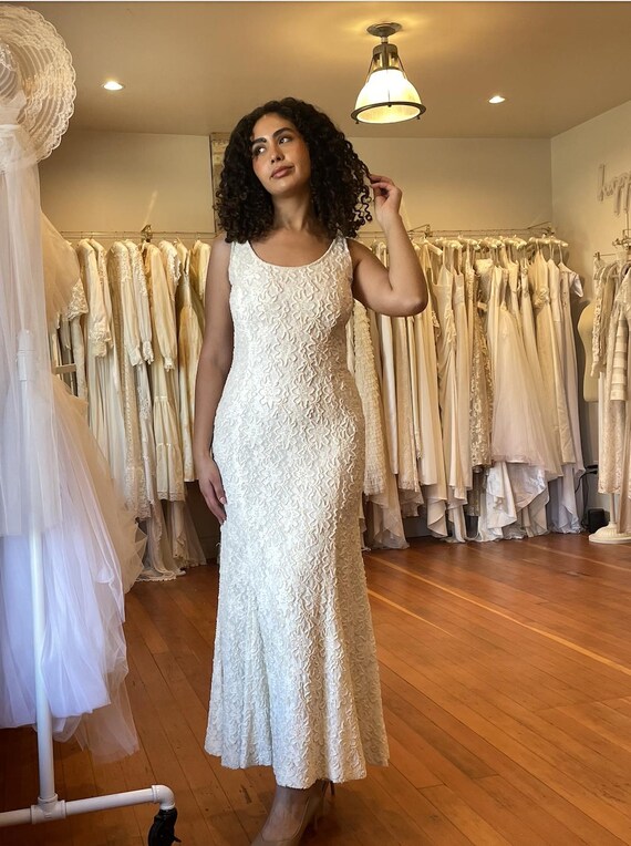 Vintage 1950s Hollywood Glam Beaded Trumpet Gown