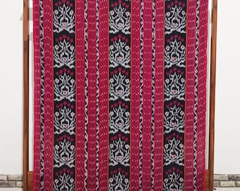 2.6 yd Indonesian handwoven ikat fabric, ethnic hand dyed fabric, 100% cotton throw blanket couch, sarong, bedspread, tapestry, upholstery